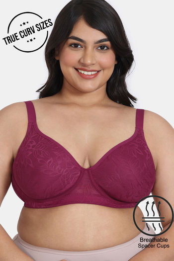 Buy Zivame True Curv Lightly Lined Wired 3/4th Coverage Super Support Bra - Beet Red